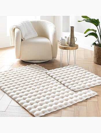 Alfombra suave de imitación piel con relieve mullido