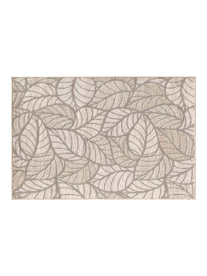 Alfombra tejida con hojas Beige claro - Kiabi