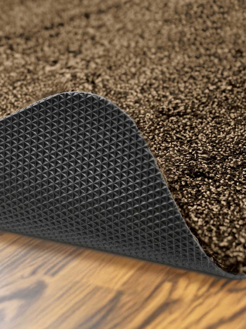 Alfombra ultraabsorbente de fibras mixtas para la entrada Marrón chocolate - Kiabi