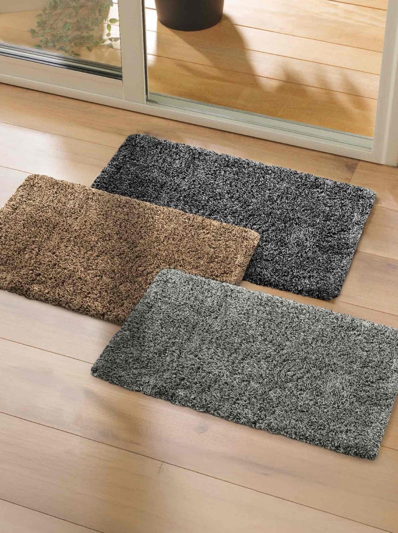 Alfombra ultraabsorbente de fibras mixtas para la entrada Marrón chocolate - Kiabi