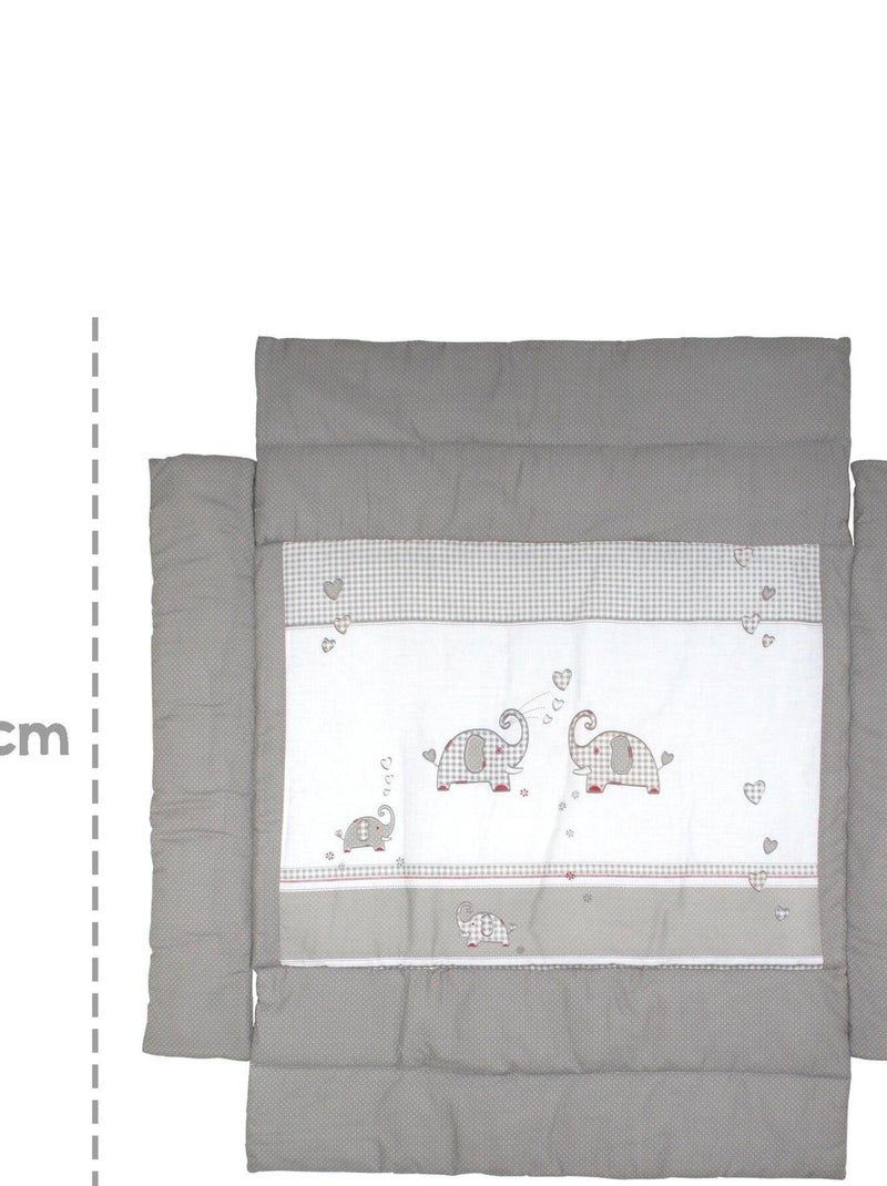 Alfombra universal para parque con bordes - estampado elefantes - 'ROBA' Jumbotwins Gris burdeos Blanco - Kiabi