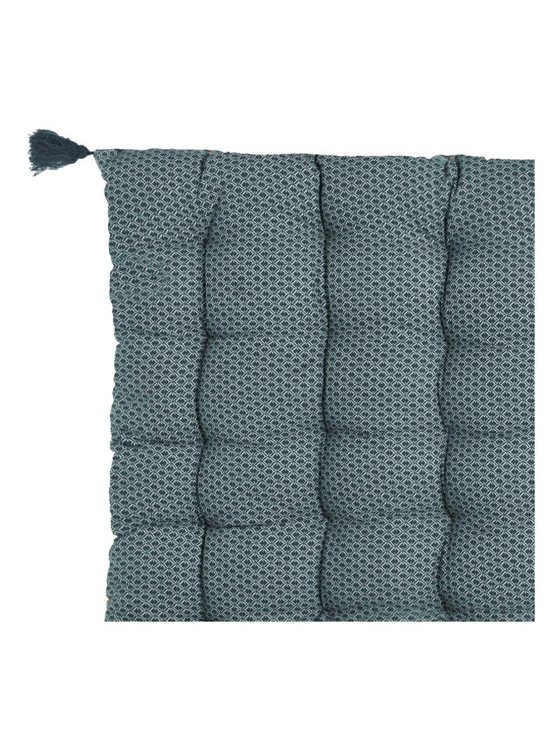 Alfombrilla con borlas Azul petróleo - Kiabi