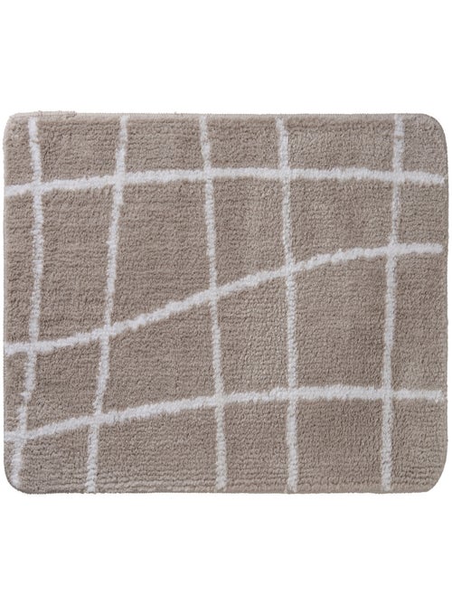Alfombrilla de baño antideslizante a cuadros - Kiabi