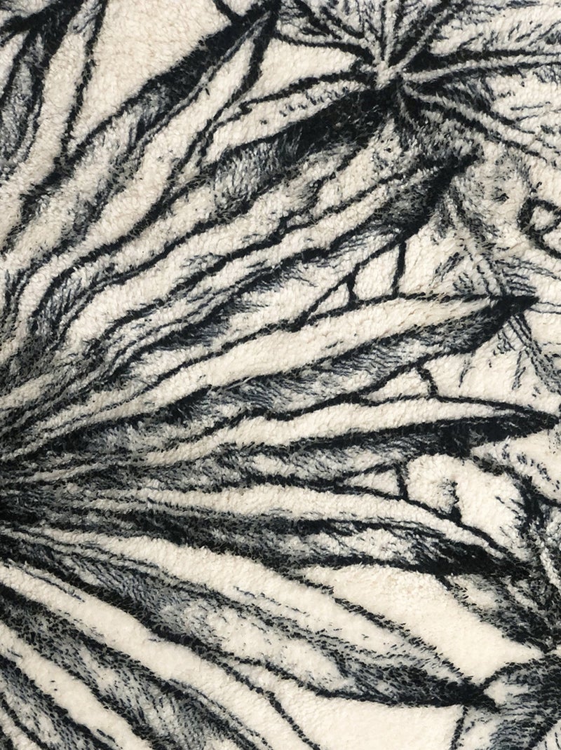 Alfombrilla de baño antideslizante con estampado de hojas Negro Blanco - Kiabi
