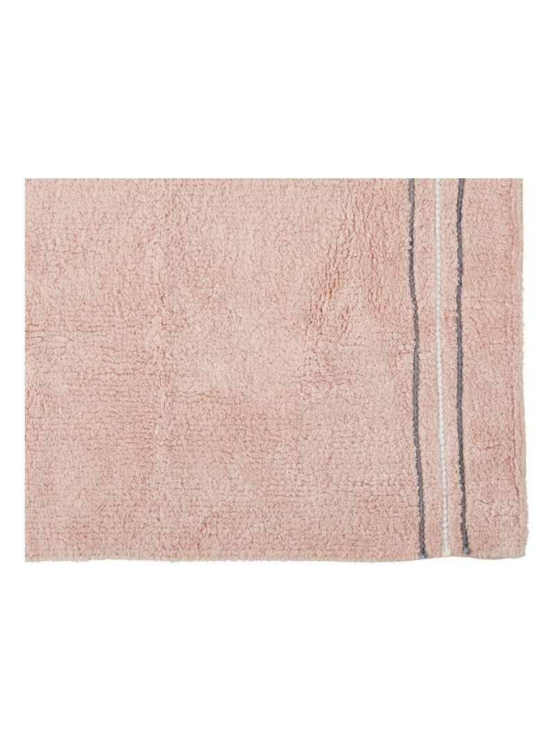 Alfombrilla de baño antideslizante de algodón, 50 x 80 cm Rosa pálido - Kiabi