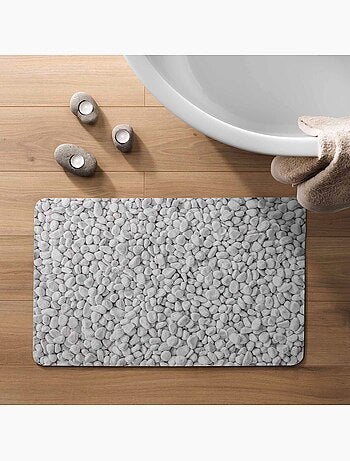 Alfombrilla de baño antideslizante ultraabsorbente con estampado de guijarros
