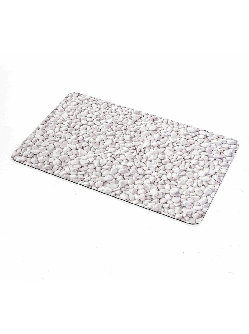 Alfombrilla de baño antideslizante ultraabsorbente con estampado de guijarros Gris - Kiabi