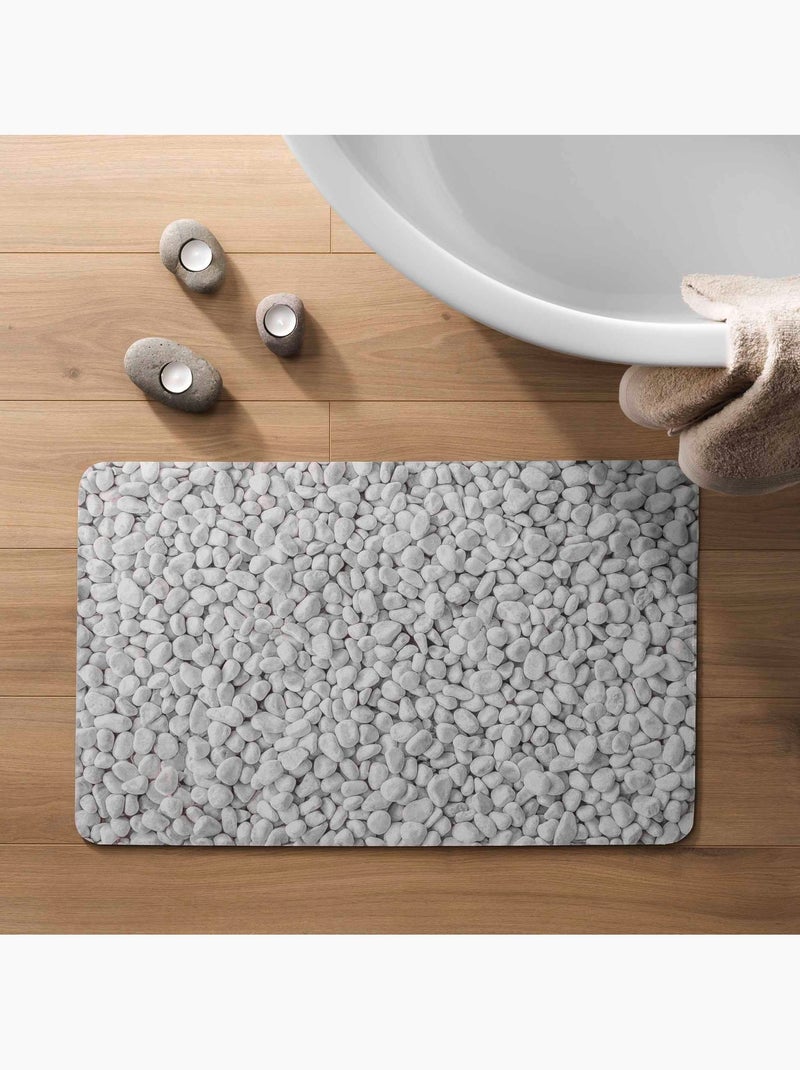 Alfombrilla de baño antideslizante ultraabsorbente con estampado de guijarros Gris - Kiabi