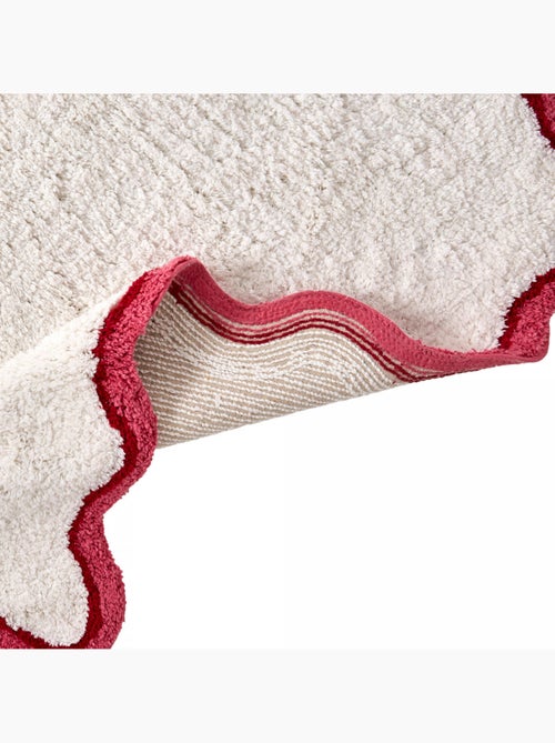 Alfombrilla de baño de algodón con textura y bordes festoneados. - Kiabi