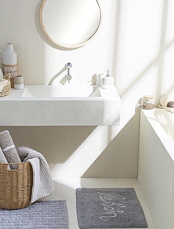 Alfombrilla de baño de algodón gris elegante