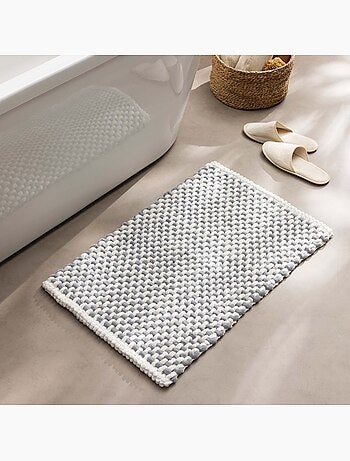 Alfombrilla de baño de chenilla de polialgodón ultraabsorbente