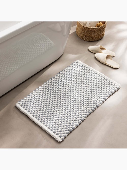 Alfombrilla de baño de chenilla de polialgodón ultraabsorbente - Kiabi