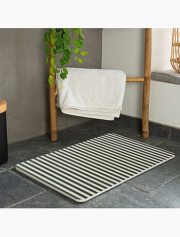 Alfombrilla de baño de diatomita a rayas