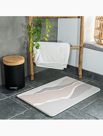 Alfombrilla de baño de diatomita con motivo de duna