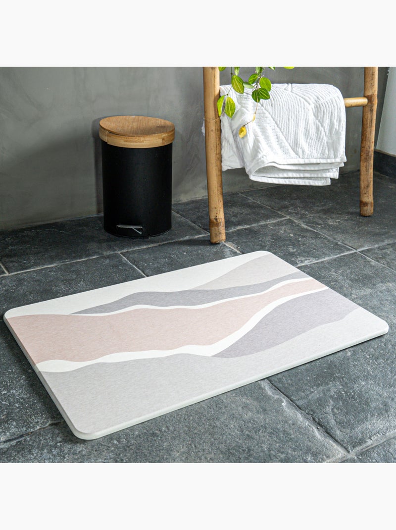 Alfombrilla de baño de diatomita con motivo de duna Beige - Kiabi