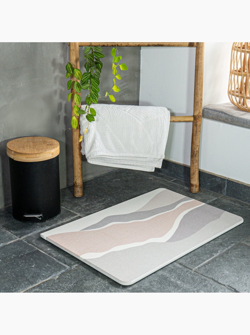 Alfombrilla de baño de diatomita con motivo de duna Beige - Kiabi