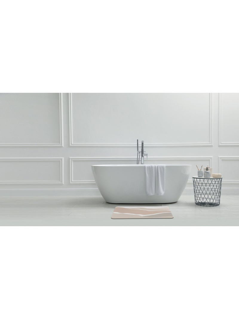 Alfombrilla de baño de diatomita con motivo de duna Beige - Kiabi