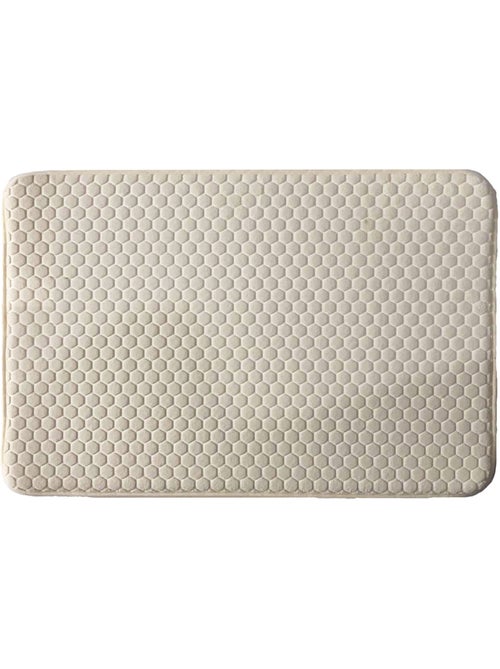 Alfombrilla de baño de espuma viscoelástica con diseño de panal. - Kiabi
