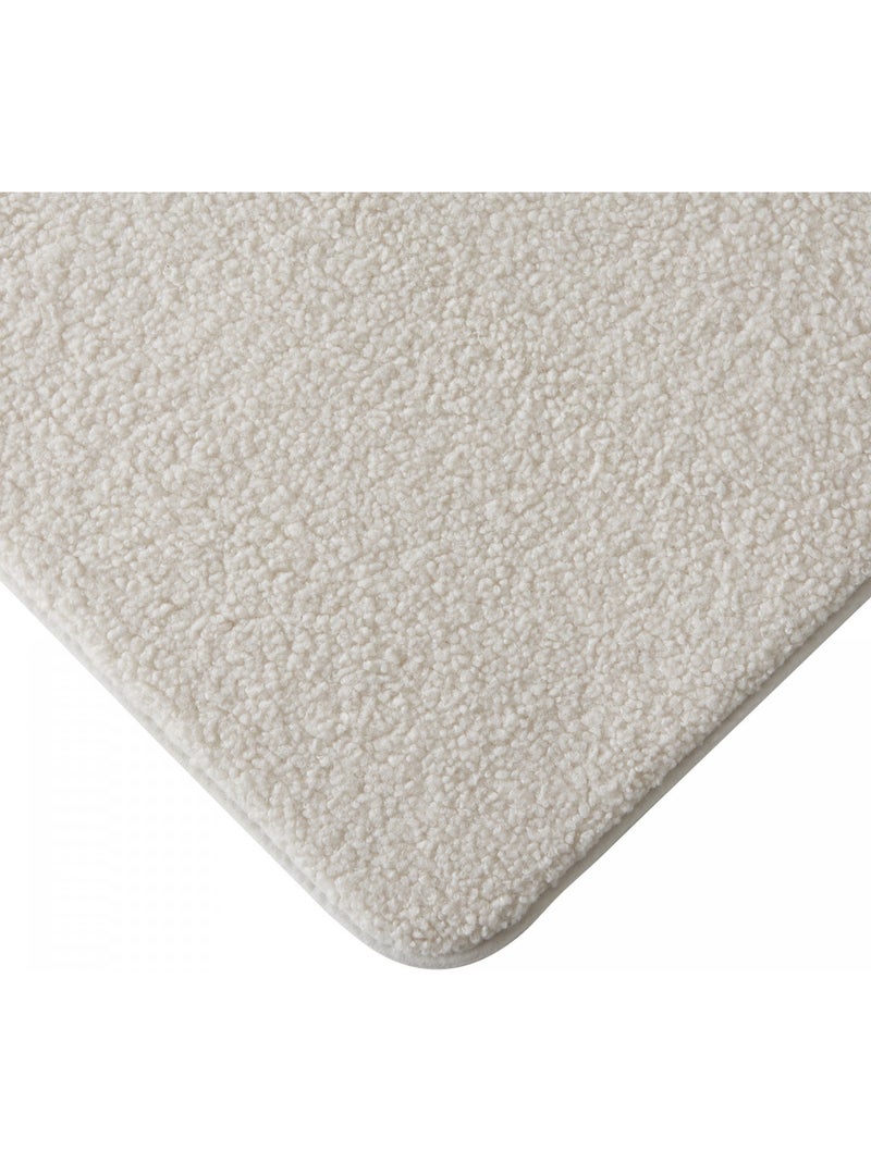 Alfombrilla de baño de rizo con espuma viscoelástica Marfil - Kiabi