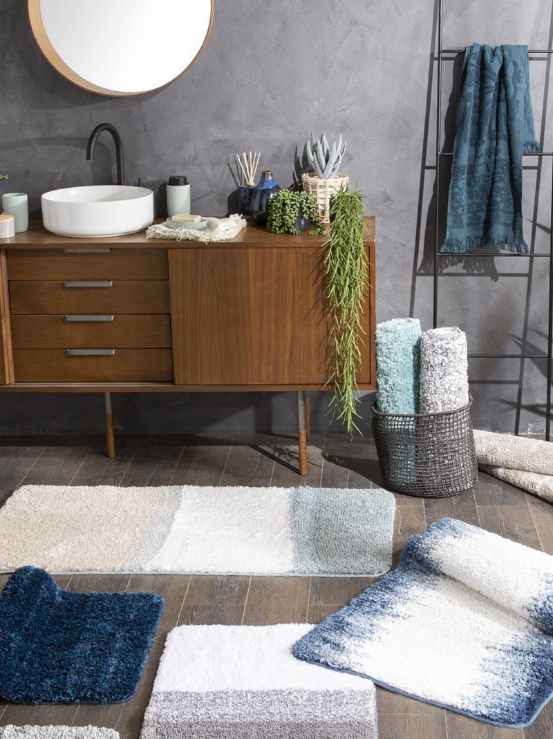 Alfombrilla de baño decorativa antideslizante Azul - Kiabi