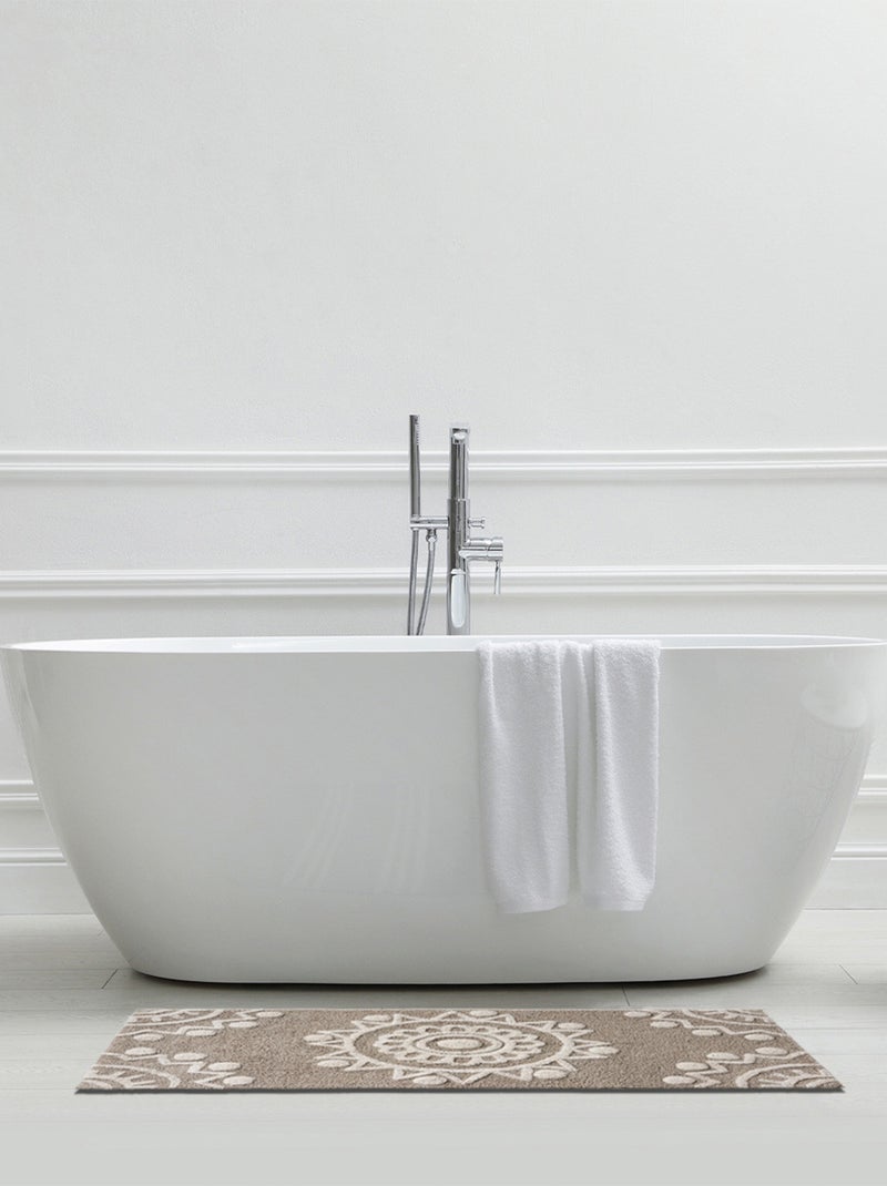 Alfombrilla de baño decorativa con motivos en relieve Beige - Kiabi
