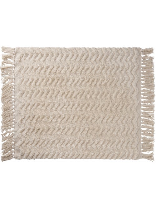 Alfombrilla de baño decorativa de algodón con flecos - Kiabi