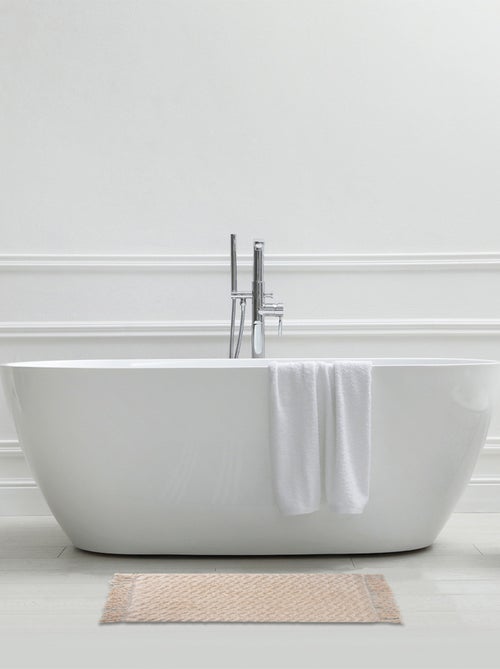 Alfombrilla de baño decorativa de algodón con flecos - Kiabi