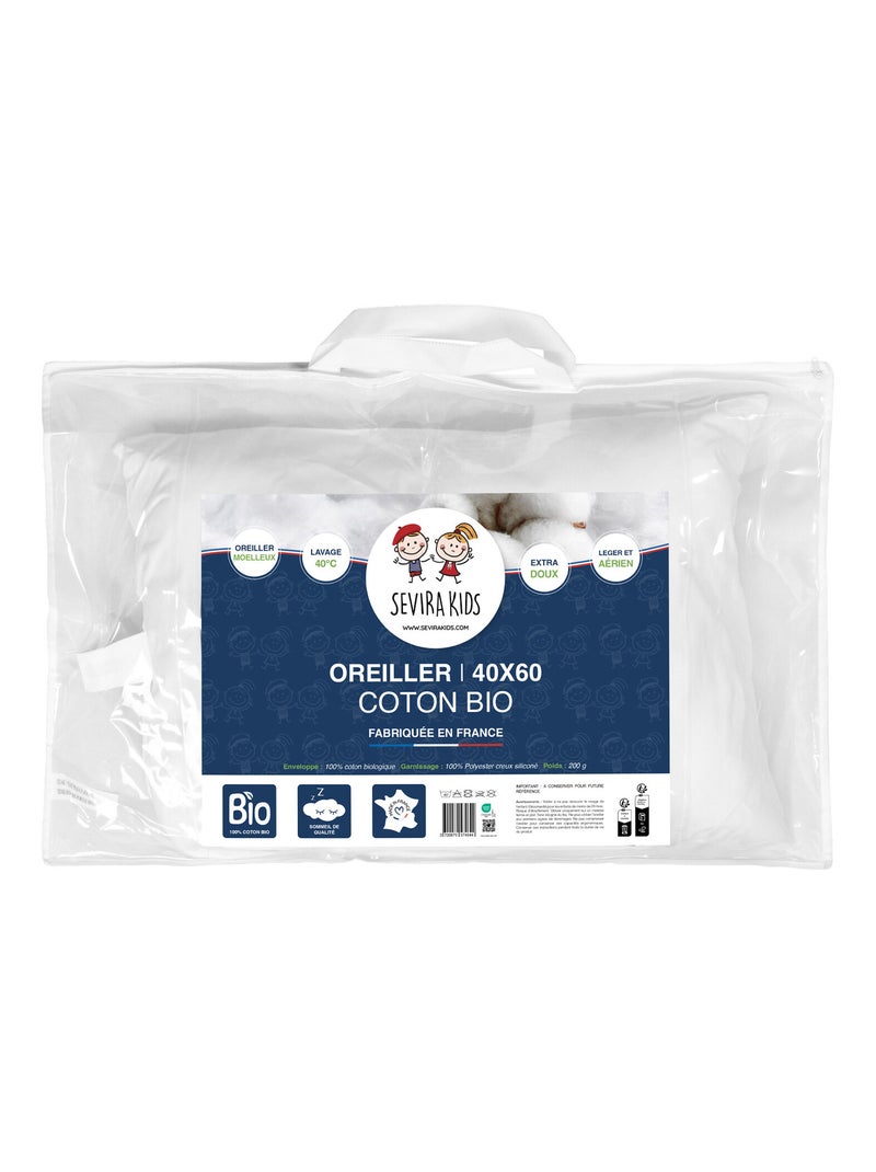 Almohada bebé suave algodón orgánico | SEVIRA KIDS Blanco - Kiabi