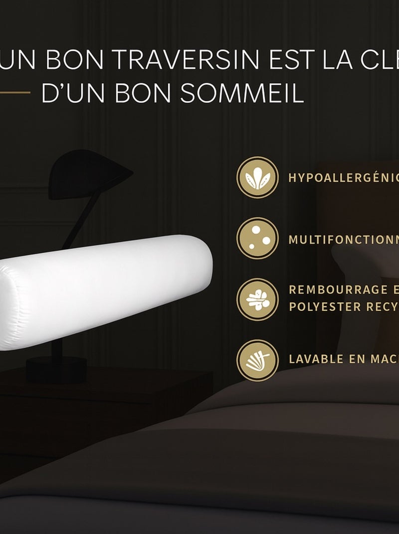 Almohada cilíndrica de Poliéster PROMO LINGE Blanco - Kiabi