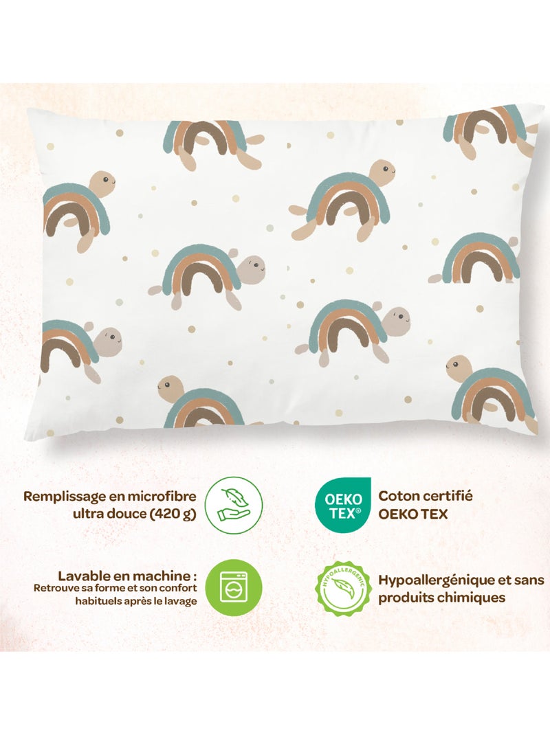 Almohada con funda incluida - Algod?n OEKO-TEX | SUPERBE BEBE Azul petr?leo - Kiabi