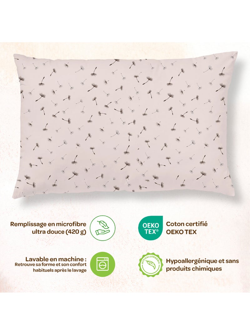 Almohada con funda incluida - Algodón OEKO-TEX | SUPERBE BEBE Azul burdeos Blanco - Kiabi