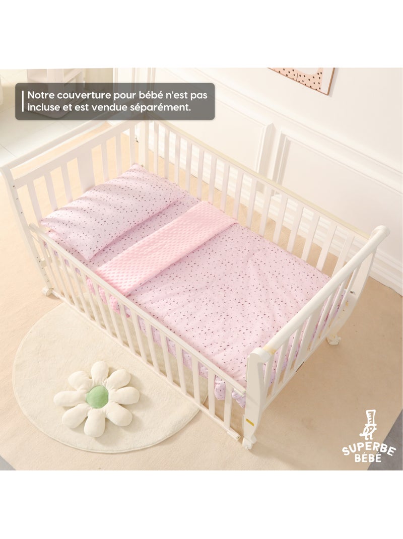 Almohada con funda incluida - Algodón OEKO-TEX | SUPERBE BEBE Azul burdeos Blanco - Kiabi
