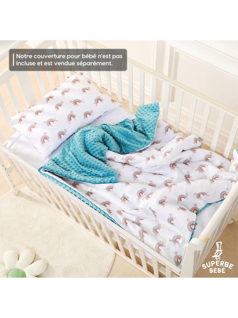 Almohada con funda incluida - Algodón OEKO-TEX | SUPERBE BEBE Azul petróleo - Kiabi