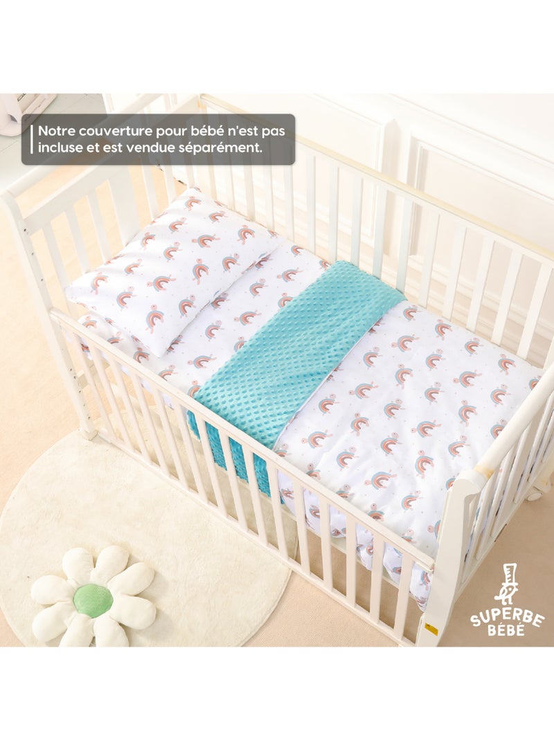 Almohada con funda incluida - Algodón OEKO-TEX | SUPERBE BEBE Azul petróleo - Kiabi