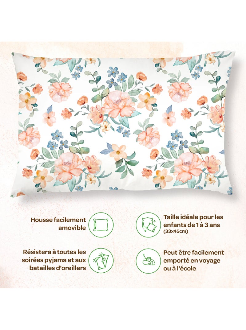 Almohada con funda incluida - Algodón OEKO-TEX | SUPERBE BEBE Blanco Rosa Azul - Kiabi