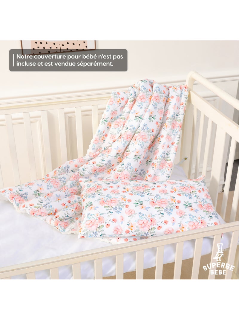 Almohada con funda incluida - Algodón OEKO-TEX | SUPERBE BEBE Blanco Rosa Azul - Kiabi