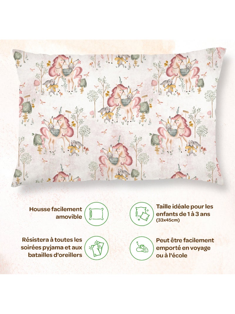 Almohada con funda incluida - Algodón OEKO-TEX | SUPERBE BEBE Blanco Rosa - Kiabi