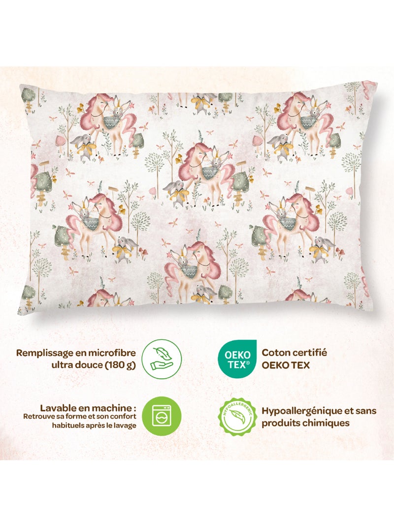 Almohada con funda incluida - Algodón OEKO-TEX | SUPERBE BEBE Blanco Rosa - Kiabi
