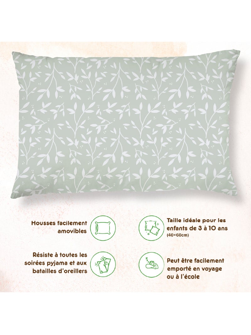 Almohada con funda incluida - Algodón OEKO-TEX | SUPERBE BEBE Blanco Verde - Kiabi