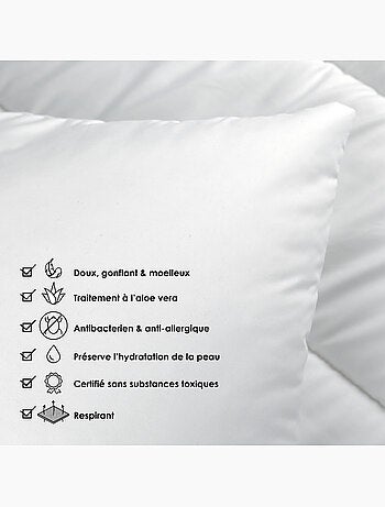 Almohada de microfibra transpirable con tratamiento de aloe vera