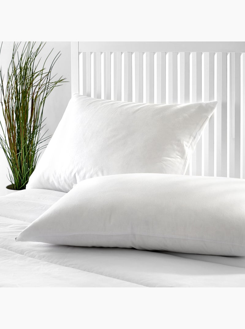 Almohada de Plumón - Firmeza Baja -Funda de Algodón Blanco - Kiabi