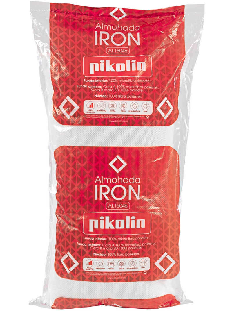 Almohada Fibra Iron Firmeza Media-Alta Hipoalergénica Blanco - Kiabi