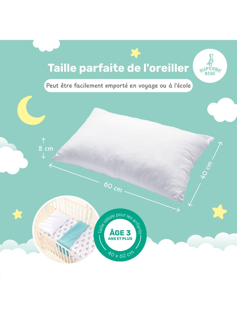Almohada infantil 40 x 60 | SUPERBE BEBE Blanco - Kiabi