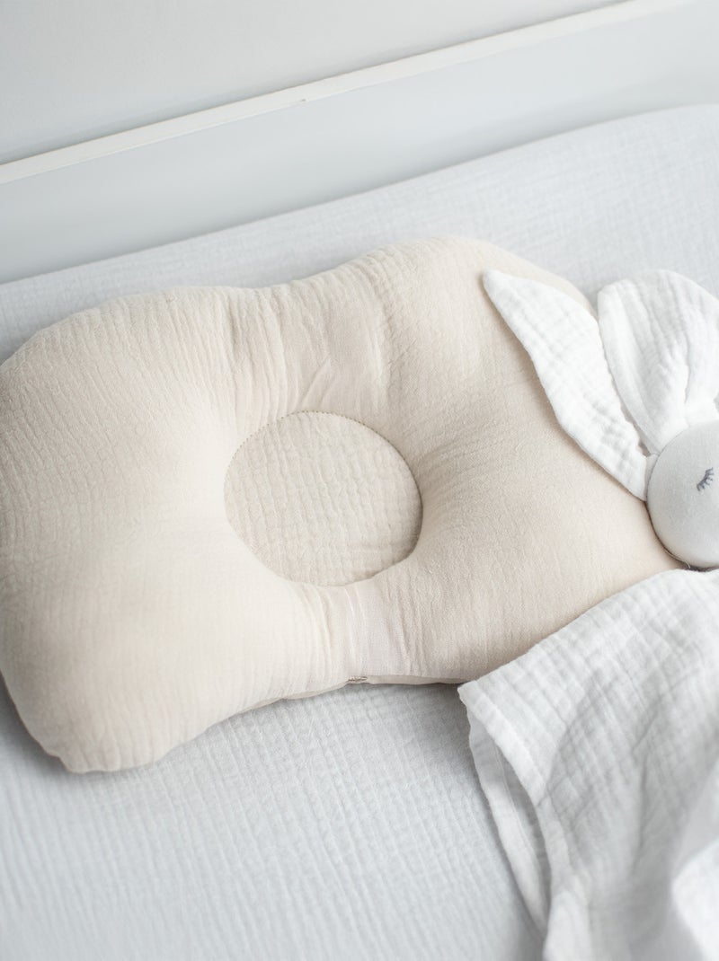 Almohada reposacabezas para bebé en muselina de algodón | SEVIRA KIDS Beige - Kiabi