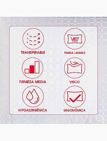 Almohada Visco Visco Medium Firmeza Media Transpirable