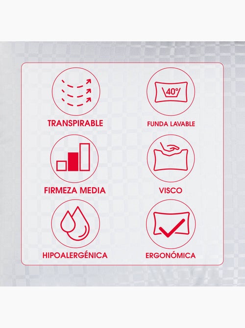 Almohada Visco Visco Medium Firmeza Media Transpirable - Kiabi