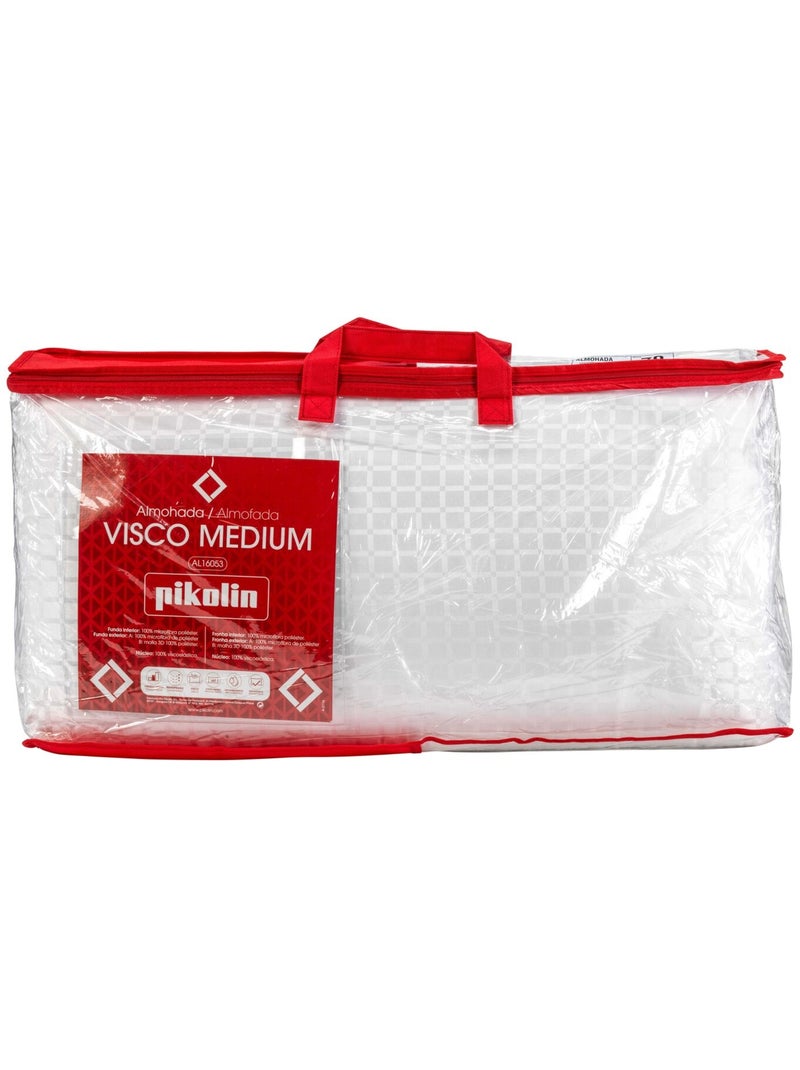 Almohada viscoelástica VISCO MEDIUM Firmeza Media Blanco - Kiabi