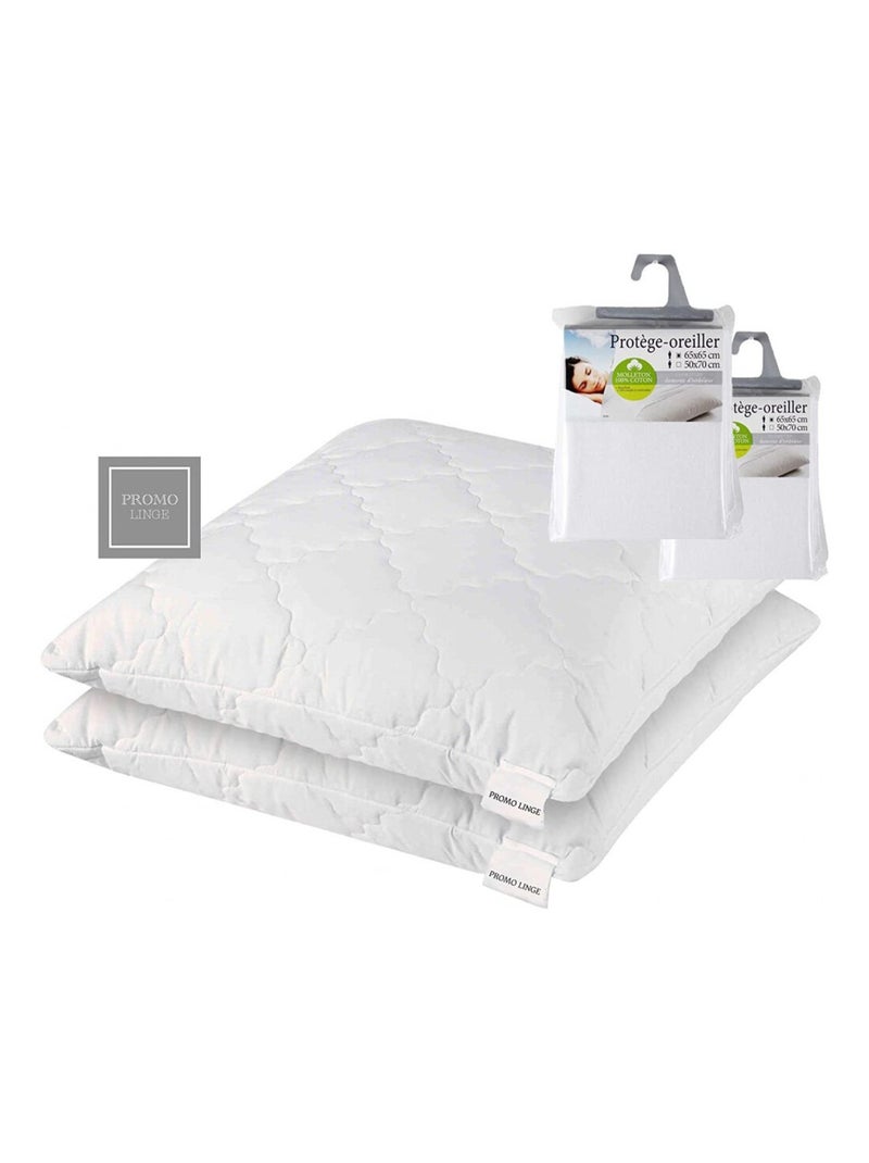Almohadas de Poliéster Flocon Mémoire de Forme PROMO LINGE Blanco - Kiabi