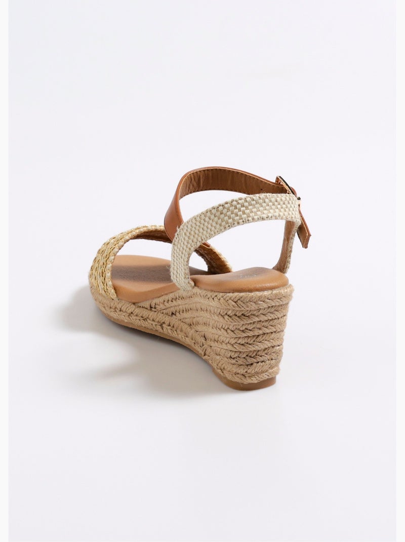 Alpargata elegante con detalles de piel sintética - AFIBEL Beige - Kiabi
