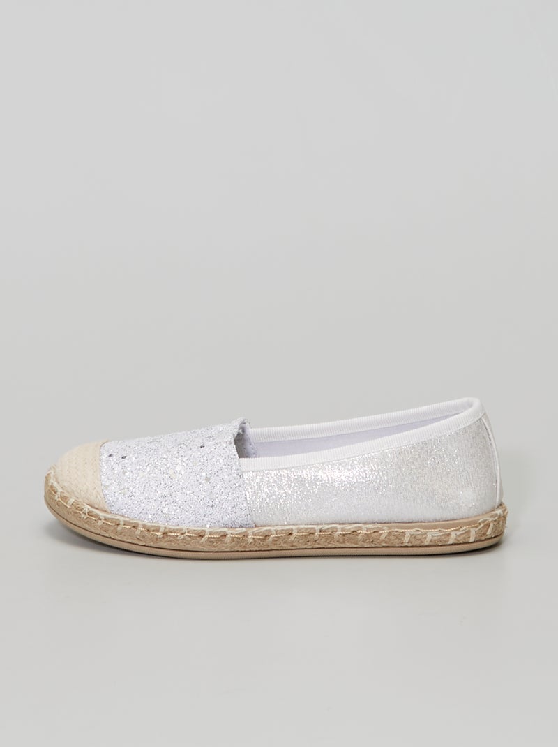 Alpargatas con brillos blanco - Kiabi